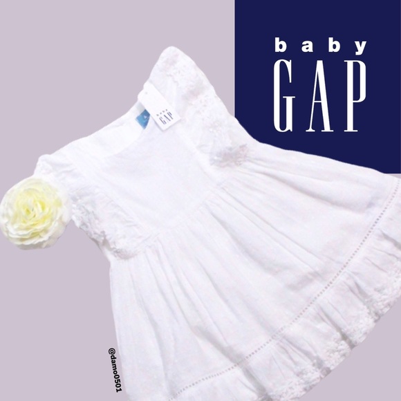 GAP Other - NWT Baby Gap White Eyelet Sleeveless Floral Dress